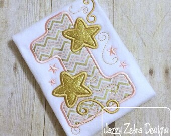 One Stars Appliqué embroidery Design - 1st birthday appliqué design - first birthday appliqué design - birthday appliqué - star appliqué