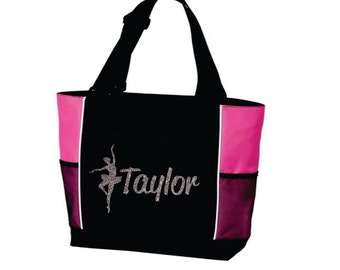 DANCE TOTE with Dancer's Name. Dance Bag. Dancer Tote. Dancing Tote. Ballet Tote. Ballet Bag. Name Tote. Gymnastics Tote. Gymnastics Bag.