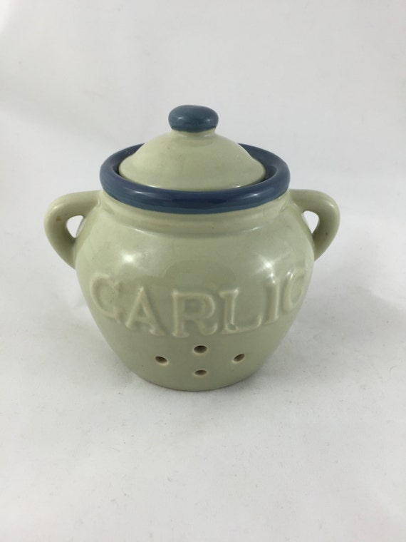 Vintage Ceramic Garlic Keeper Crock