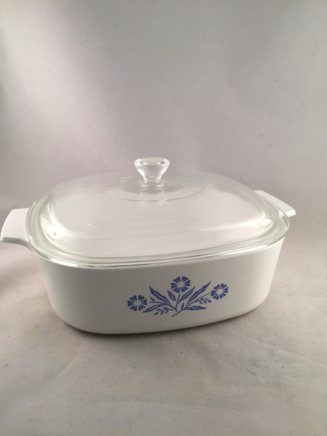 Vintage Corning Ware Cornflower Casserole Dish With Lid