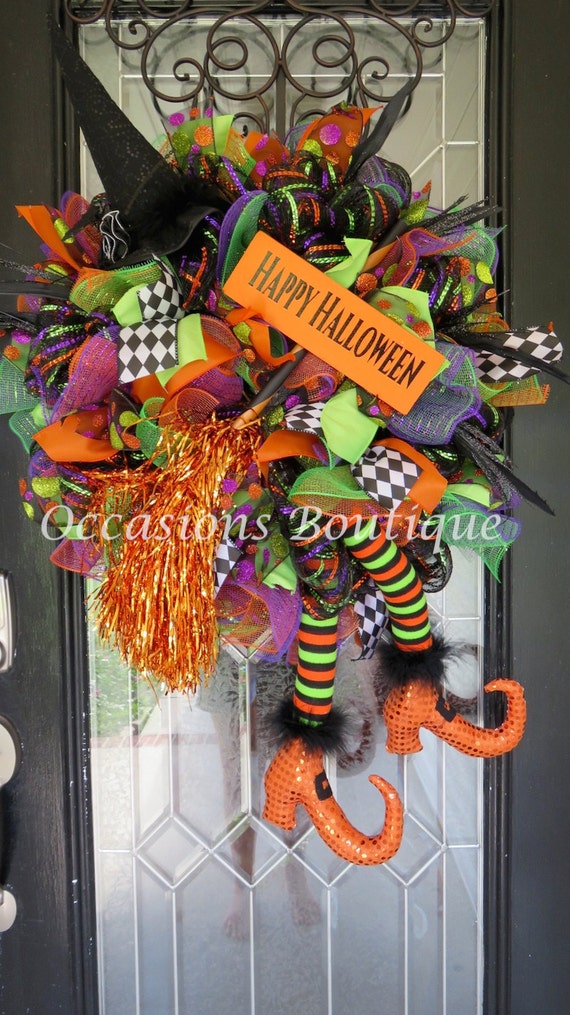 Wicked Witch Halloween Wreath Halloween Wreaths Halloween