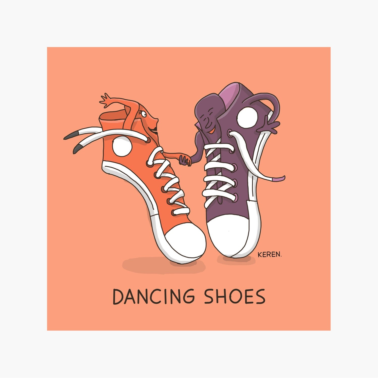 Pun Art Print Funny Poster Dancing Shoes by DingsandDoodles