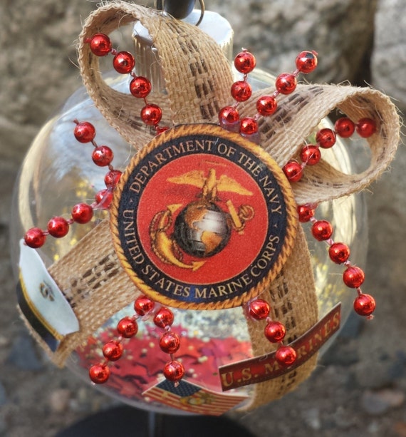 US Marines Christmas Ornament United States by BeautifulBalls