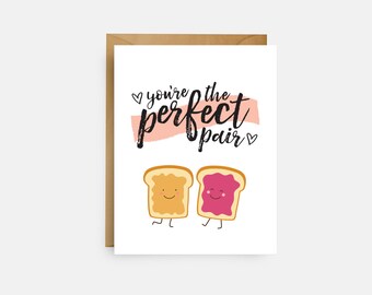 Wedding Card // Anniversary Card // Perfect Pair Card // Engagement Card // Cute Wedding Card // Happy Anniversary // The Busy Bee