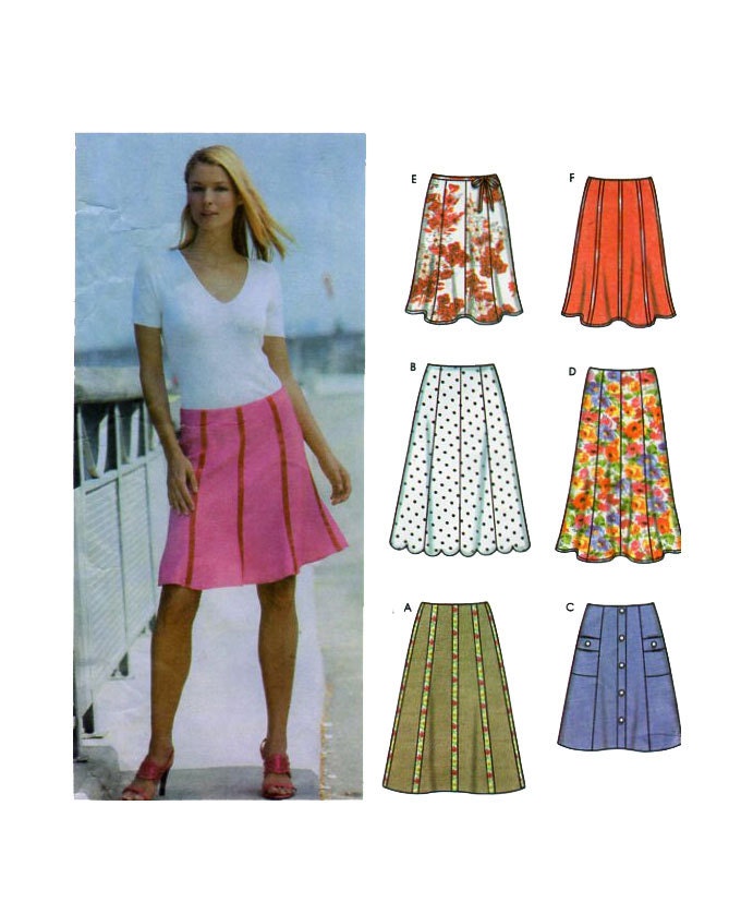 Simplicity 5199 0698 Womens Gore Skirt Sewing Pattern Plus