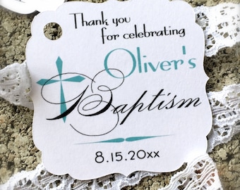 Baptism favor tags, christening favor tags, baby baptism tags, thank you tags, religious tags, cross favor tags, baptism tags -30 count(rt5)