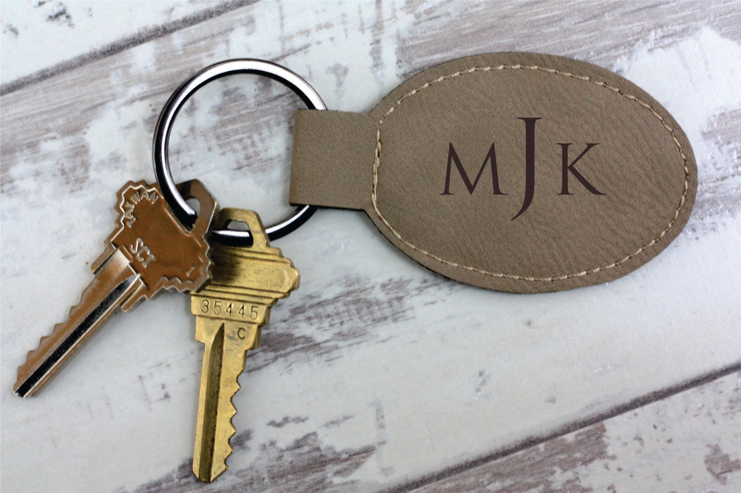 Monogram Keychain Key Chain Monogrammed Engraved Gift Idea
