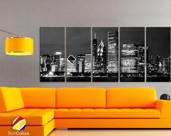 Chicago Skyline Wall Art chicago skyline | etsy Chicago Skyline Wall Art chicago skyline | etsy