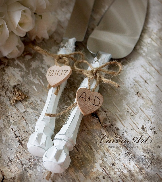 Rustic Wedding  Cake  Server Set  Knife Cake  Cutting  Set 