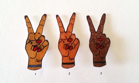 peace sign pin peace fingers pin peace pin deuces pin