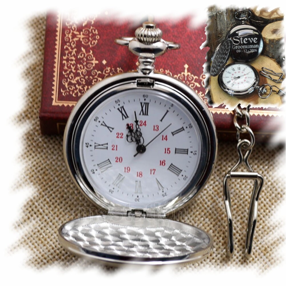 mens engraved pocket watch