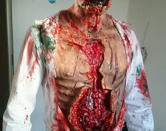 Zombie full face prosthetic latex