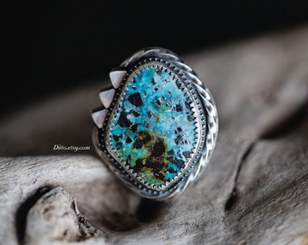 Items similar to Turquoise Ring, Wrapped Ring, Brass Ring, Southwest