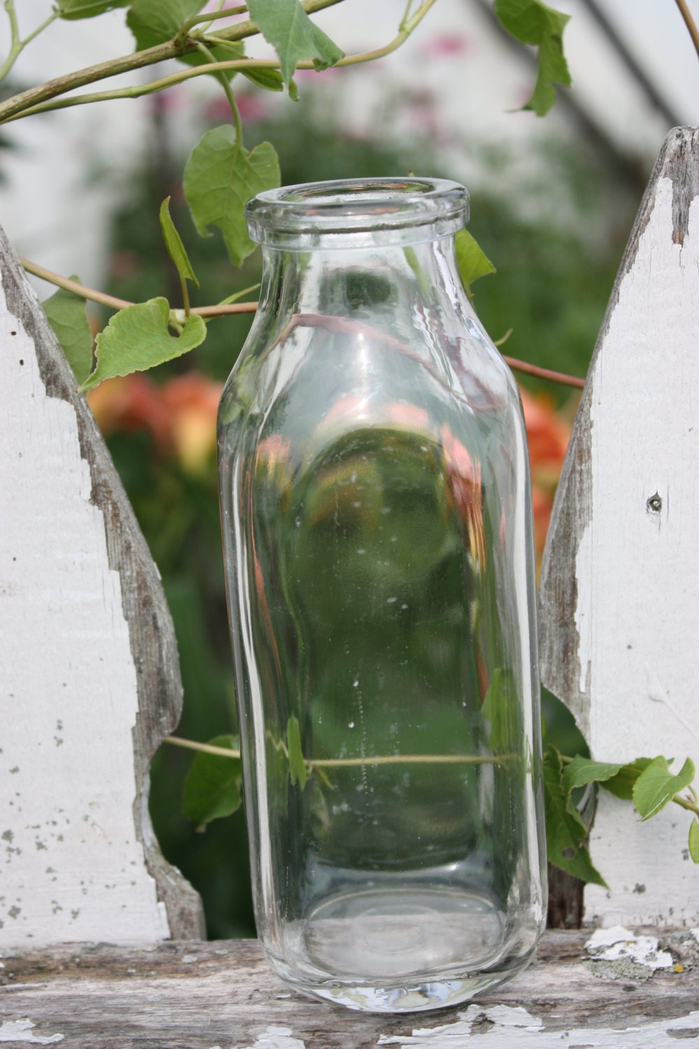Vintage Cream Bottle Clear Glass One Pint Creamer Bottle