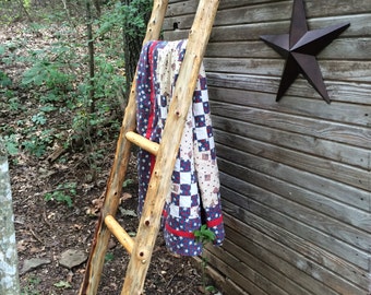 Log Quilt Ladder Rack - Quilt Display - Rustic Quilt Rack - Rug Display - Wood Quilt Rack - Rustic Quilt Ladder - Rustic Wedding Gift -