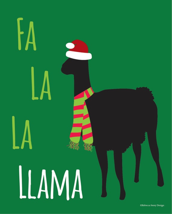 Items similar to Llama Christmas Digital Print on Etsy