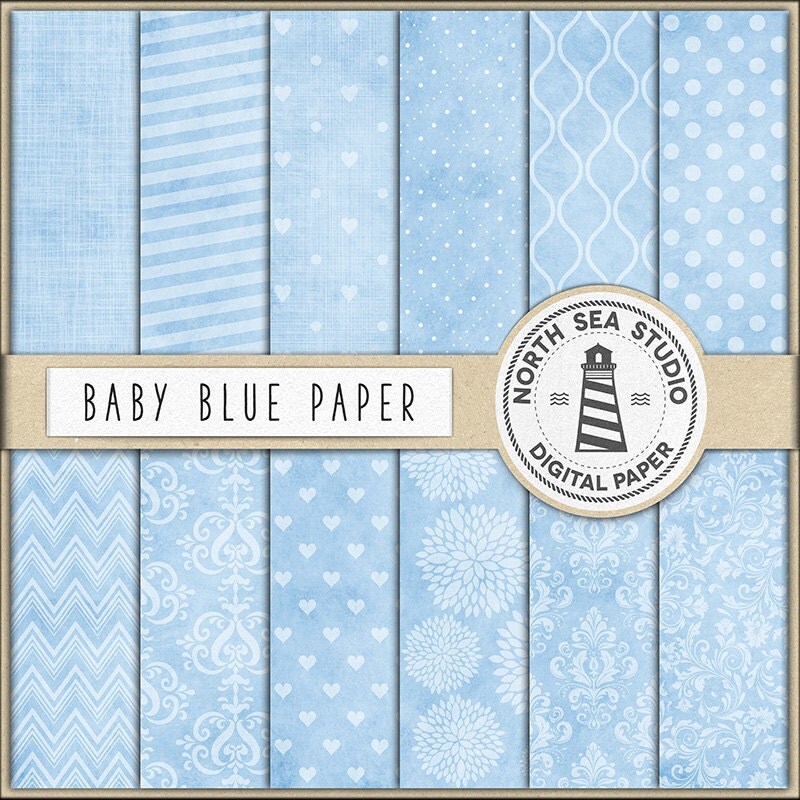 Baby Blue Scrapbooking Paper Light Blue Digital Paper Blue