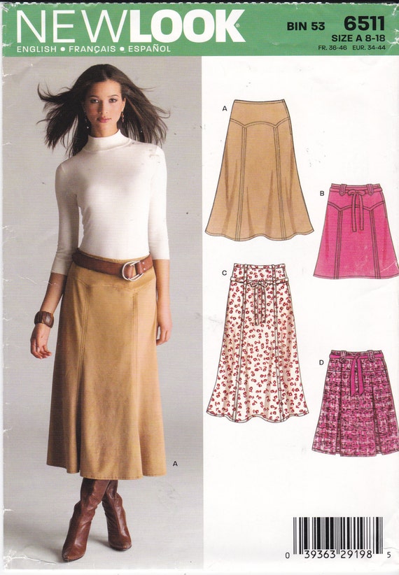 Skirt Sewing Pattern Flared Skirt Inverted Pleat Skirt Long