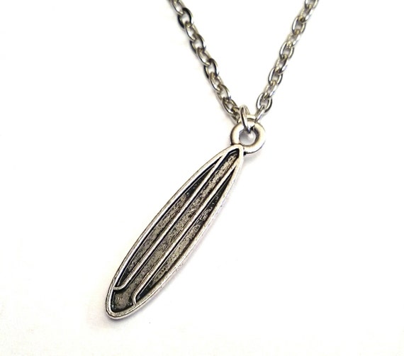 Surfboard Necklace Surfboard Charm by on Etsy