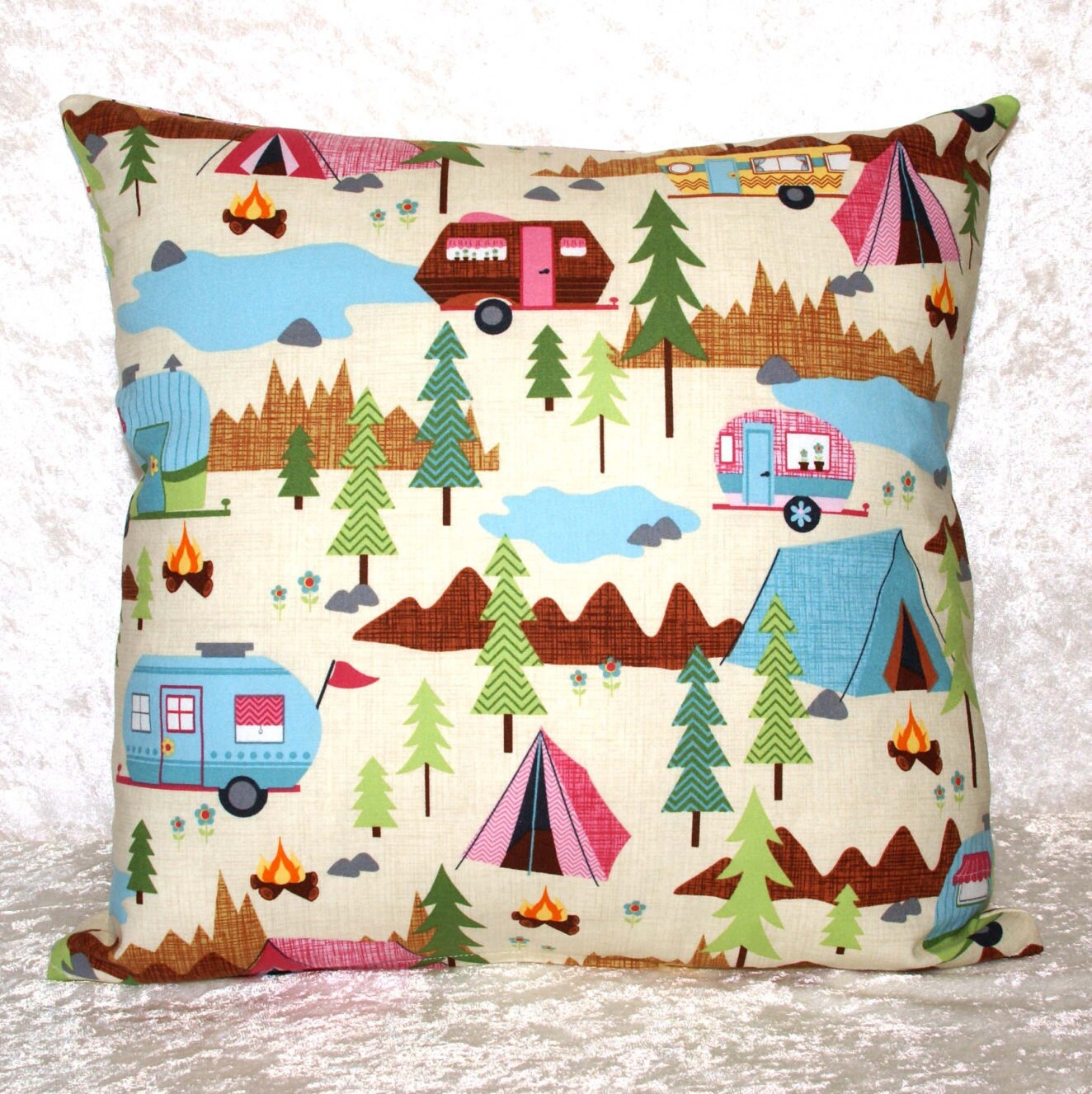 RV Camping Pillow Cover Cushion Cover Glamping Camping