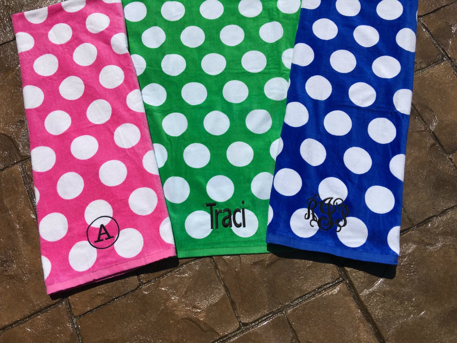 Oversized kids Beach Towel Personalized Monogrammed Circle