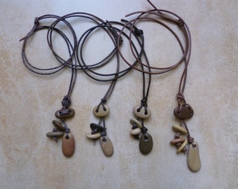 Totem Necklace. Beach stones. Pebble necklace. Organic jewelry.