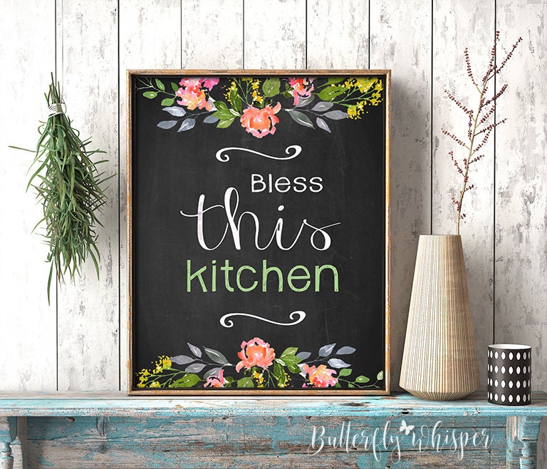 Kitchen Canvas Quote Print Decor Bless This Kitchen Print   Il Fullxfull.1016904680 4f8e 