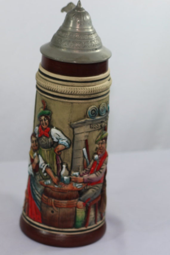 Items similar to Vintage West German Beer Stein, 3D scene, Made in