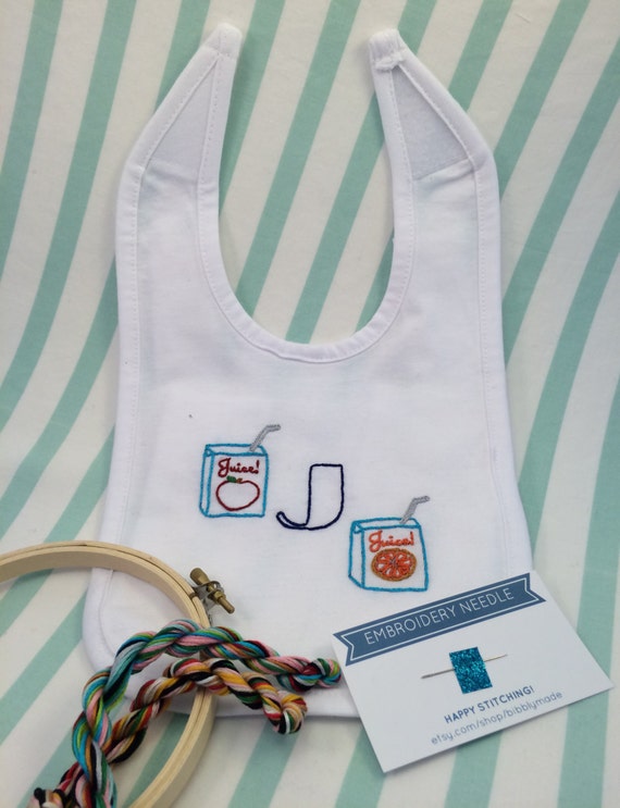 Baby Bib Embroidery Kit DIY Monogram Bib Baby Shower Gift