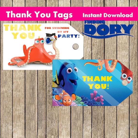 Finding Dory Thank You Tags 2 INSTANT by PartyWithMeCreations
