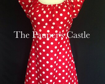 Adult/Misses/Womens Casual Cotton Pull Over Disney Minnie Mouse Dress/Disney Bounding/Costume