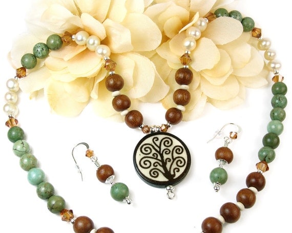 Tree of Life Necklace Set - Boho Unique Woodland Jewelry By Mary of Pretty Gonzo