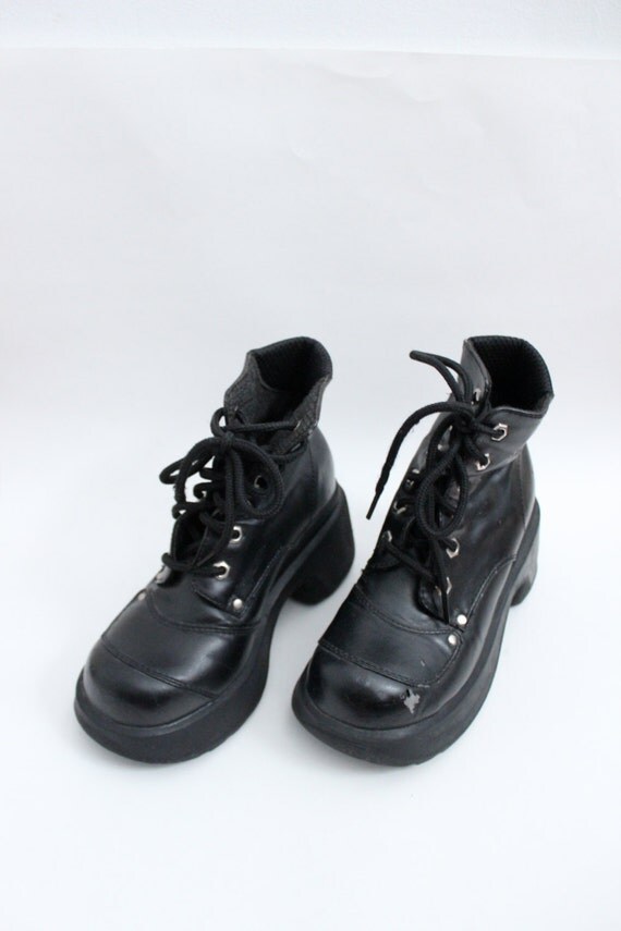chunky black boots 90s