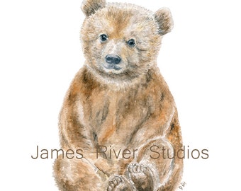 Bear Art Bear Painting Bear Print. Bear Watercolor Painting Animal Watercolor Print Bear Nursery Art Bear Watercolor Art Baby Bear Cub Art