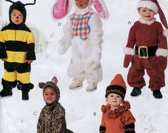 Toddlers Costume Pattern McCalls 3755 Bee Bunny Santa Cat Crayon Size 1 to 4 UNCUT