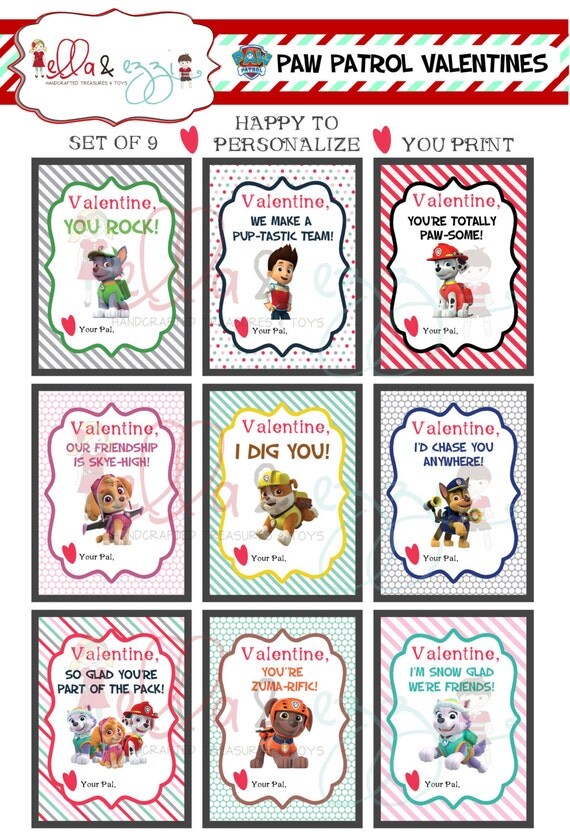 Paw Patrol Free Printable Printable Valentine Cards Printable Templates