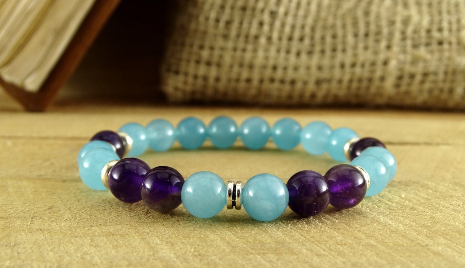 Aquamarine Jewelry Amethyst Bracelet Romantic Gift For Women