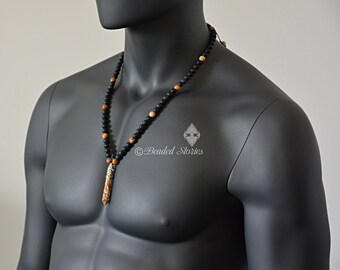 Jewelry for Men - Unique Gifts for Men - Shamballa Necklace - Boyfriend's Gift - Yoga Jewelry - Yoga Necklace for Men - Long Beaded Necklace