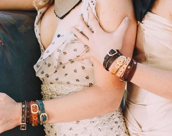 Leather Double Wrap Bracelet