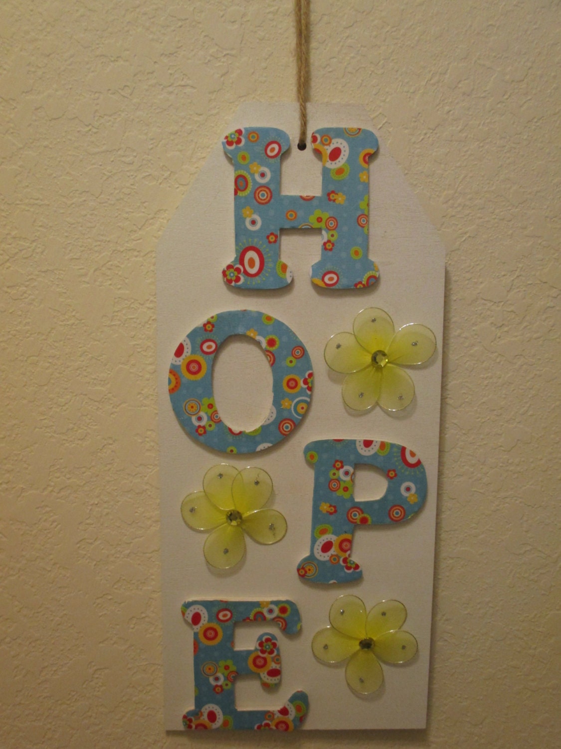 Decoupage wooden sign HOPE sign home by Janstreasurechest63