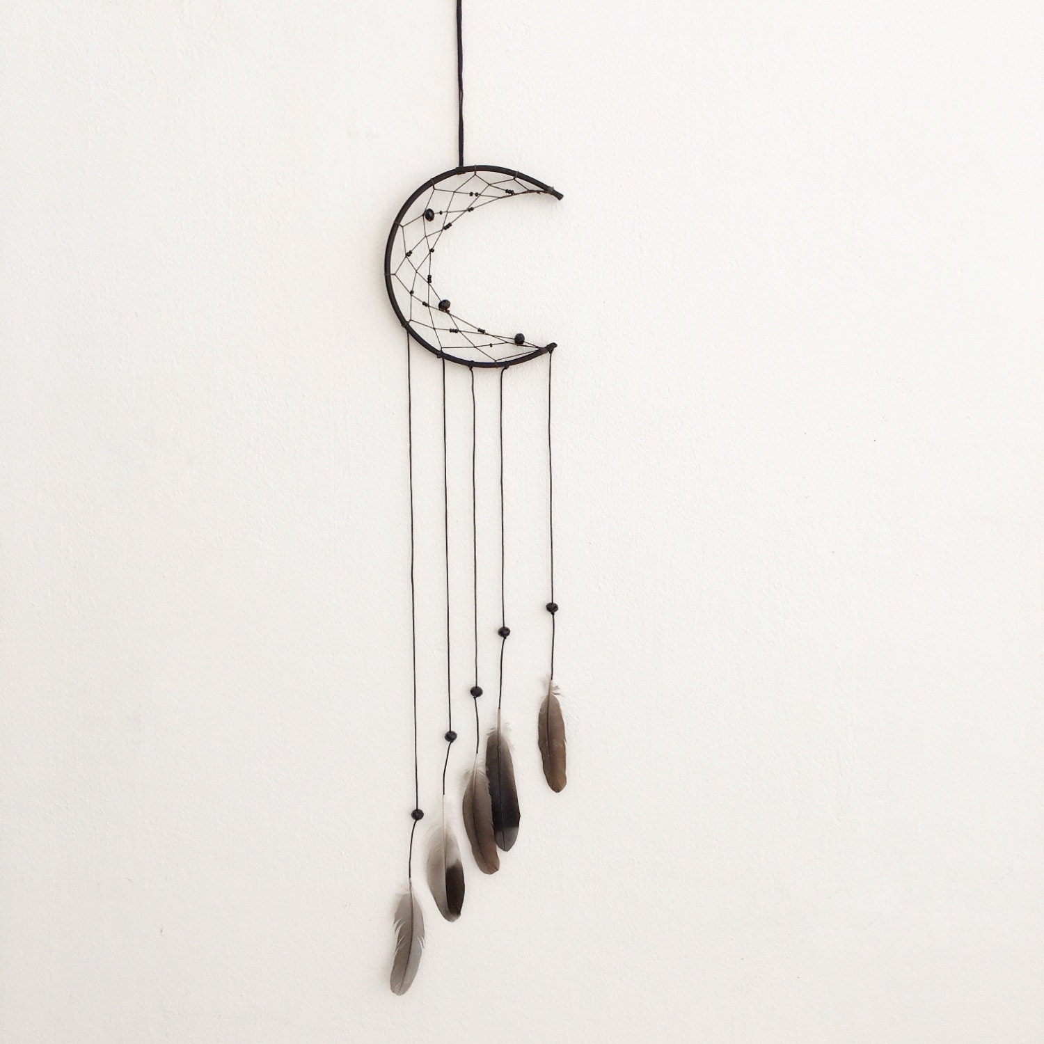 Black Dreamcatcher Black Dream Catcher Boho Dream Catcher