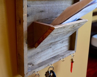Pallet Mail Organizer. Entryway Organizer. Reclaimed Pallet Wood.