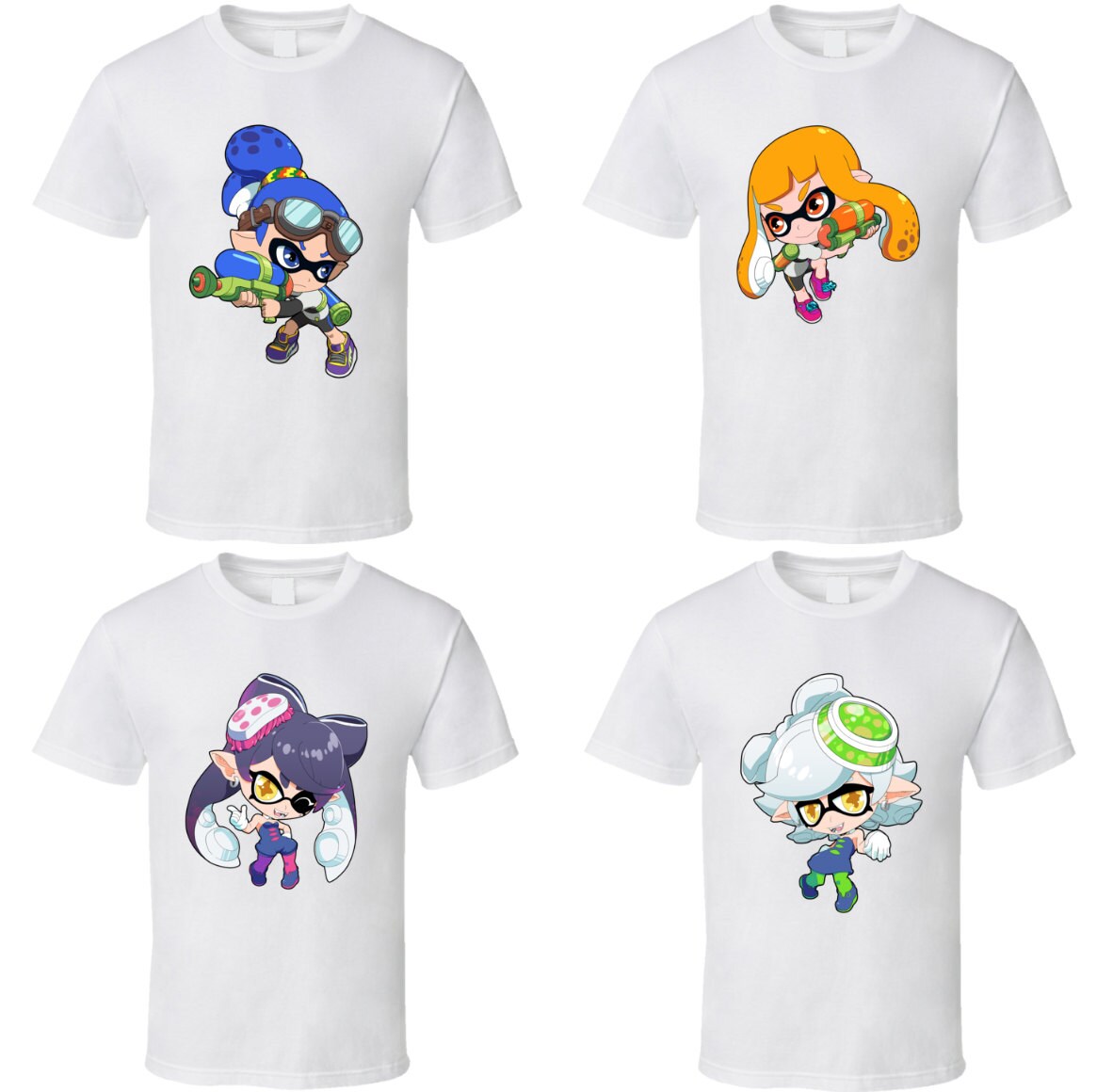 Splatoon Choose a Character Cute White TShirt