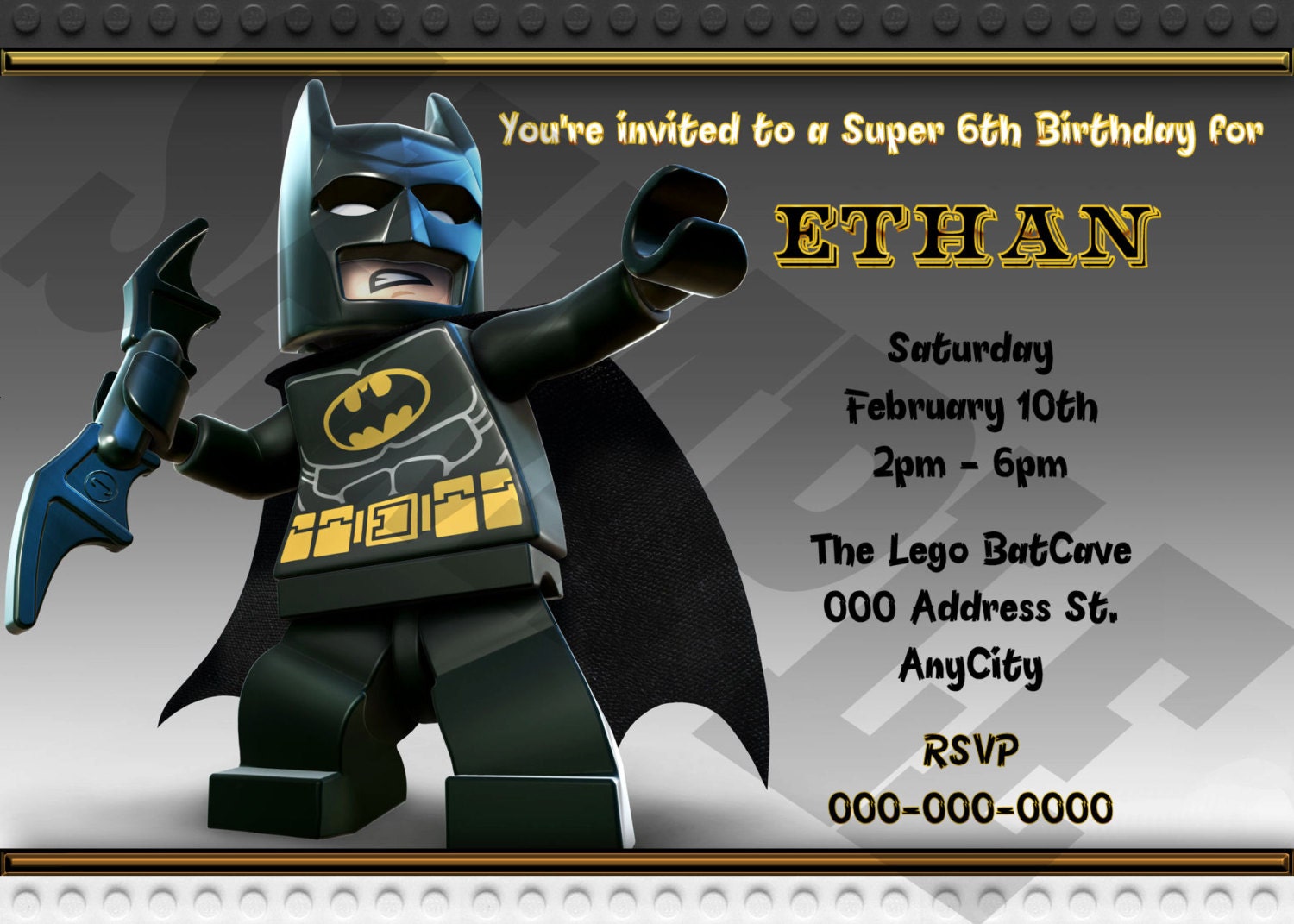 Lego Batman Invitations Free Printable 5