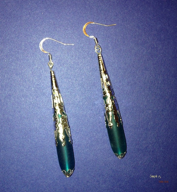 Miss Fisher's Dark Teal Sea Glass Teardrops by SimplyGDesigns