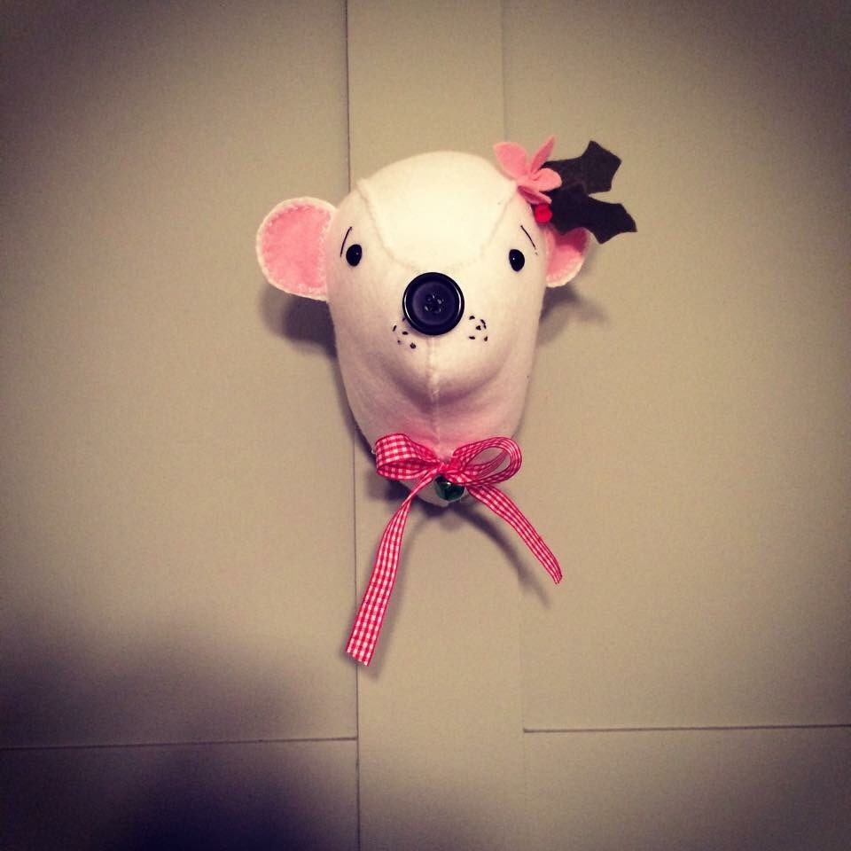 Christmas Polar Bear Trophy Head