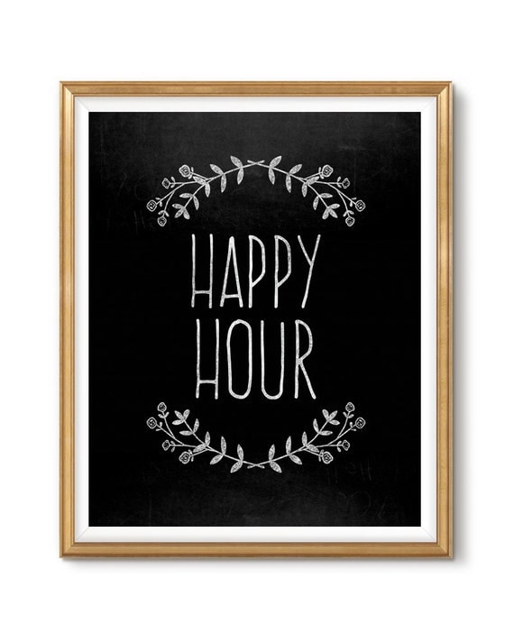 Printable 8x10 Happy Hour Chalkboard Collection by LoveGoodInk