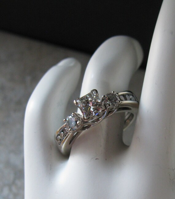 Princess cut solitaire w/ wrap. by RuffticCharmDLjewels on Etsy
