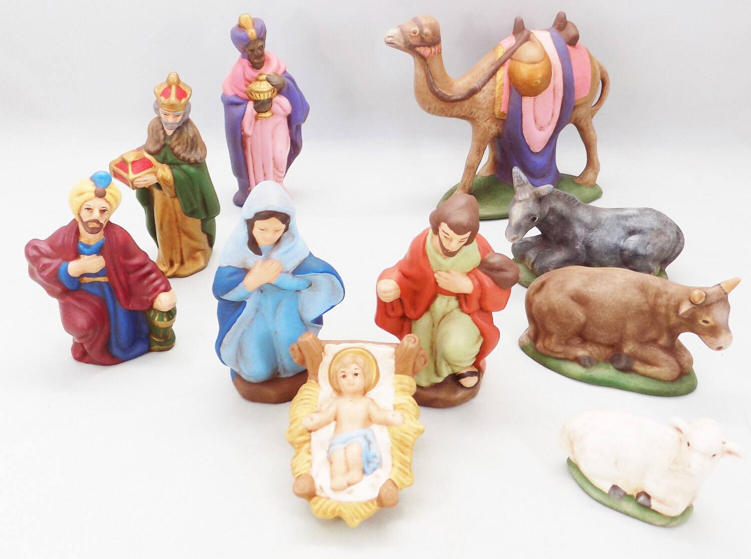 ceramic nativity set 10 piece nativity hand painted ceramic nativity set 10 piece nativity hand painted