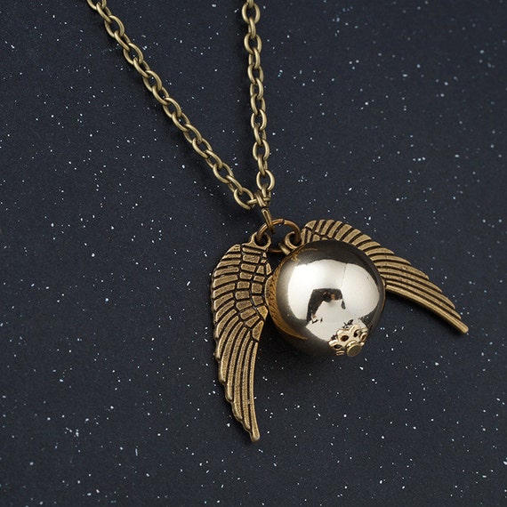 Golden Silver Snitch Necklace-Quidditch by wangnecklace on Etsy